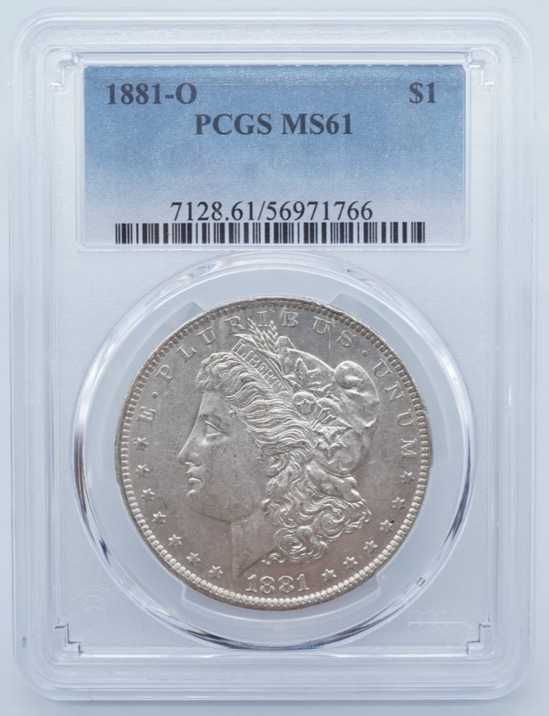 アメリカ　銀貨 1881-S　モルガン　シルバーダラー PCGS MS　61 Uncirculated MS 61 Graded 1881 Year Morgan US Dollars (1878-1921