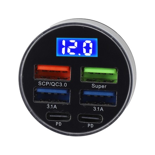Adaptateur de prise universel 6 en 1 pour chargeur de voiture avec fonction de c - Picture 17 of 24