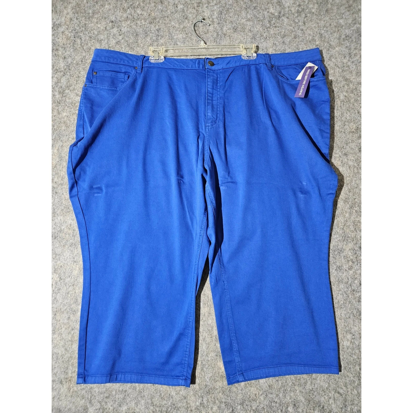 Catherines The Universal Jean Women's 32W Blue Stretch Capri Pants NWT