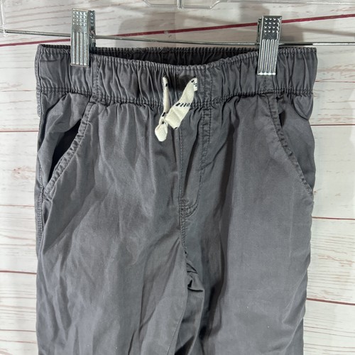 Carter's Boys Six 6 Pull on Pants Gray lined  Elastic waist & Ankles Drawstring - Picture 3 of 10
