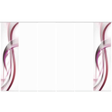 6-teiliges Schiebevorhang-Set FALA - beere - je 60x245 cm blickdicht