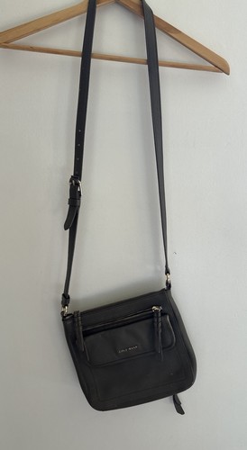 Vintage Cole Haan Umhängetasche Kieselsteine grau braun Ledertasche - integrierte Geldbörse - Bild 3 von 19