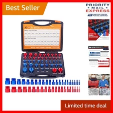 Nut and Bolt Thread Checker Set - 44 Detachable Gauges in Color-Coded Box
