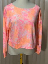 Jenni by Jennifer Moore Cropped Long Sleeve Pajama Top S Lounge Sleep Soft Shirt