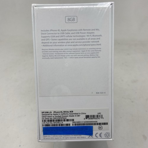 NEW SEALED Apple iPhone 4s 8GB White AT&T Model A1387 MF258LL/A - Afbeelding 5 van 7