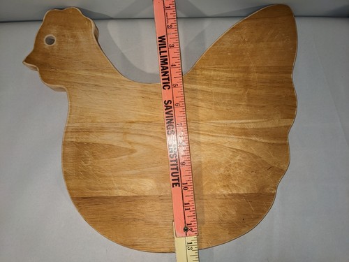 Large Solid Wood Hen Chicken Rooster Cutting Board 15x13 Cottagecore Farmhouse - Picture 8 of 9