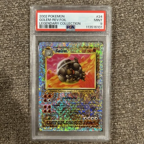 2002 POKEMON LEGENDARY COLLECTION #24 GOLEM-REVERSE FOIL PSA 9