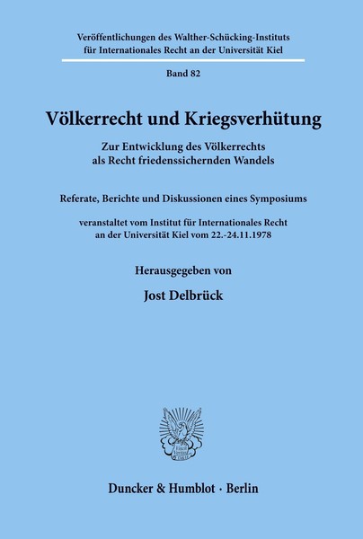 VöLkerrecht Und KriegsverhüTung. Jost DelbrüCk-image