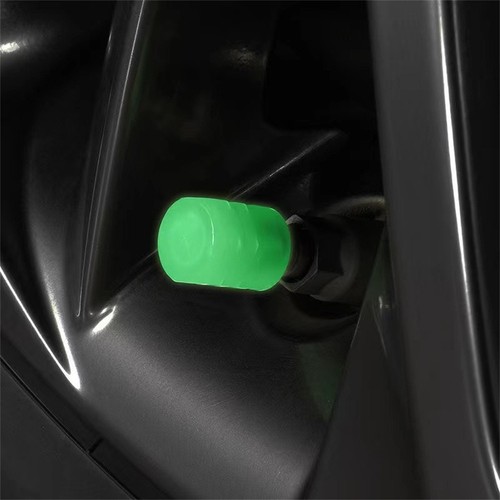 4* Tire Valve Cap Luminous Car Vehicle Wheel Prank Valve Cap Glow Dust Cover Kit - Picture 9 of 12