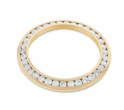 LADIES 1.50CT CHANNEL SET 18KY NATURAL DIAMOND BEZEL FOR ROLEX DATE 69163, 69173 - Picture 3 of 6