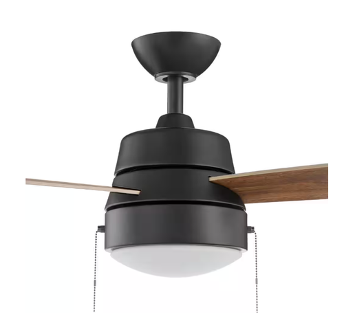 Hampton Bay Caprice 44 in. Integrated LED Matte Black Ceiling Fan Light Kit - Picture 5 of 7