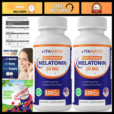 Melatonin 20mg Fast Dissolve Tablets - 120 Count 2-Pack Natural Berry Flavor