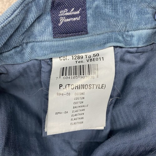 Mason's Ems Pants Mens 33x33 Blue Corduroy Chino Casual Men Made In Italy - Picture 5 of 14