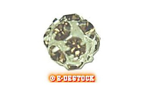 1 Perle Kugel Strass versilbert 8 mm Boheme - SMOKED TOPAZ - Bild 1 von 1