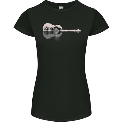Acoustic Guitar Reflection Womens Petite Cut T-Shirt