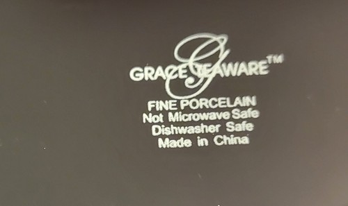 4 Karat Grace Teegeschirr Schwarz Goldrand Salatteller 8 Zoll Set Gezackter Rand - Bild 8 von 9