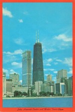 Postcard IL Chicago John Hancock Center and Water Tower Place Skyline