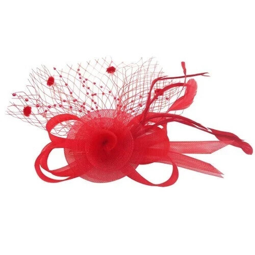 Frauen Fascinator Haarspange Stirnband Schleier Blume Netz Hut Hochzeit Royal Ascot Rennen - Bild 17 von 22