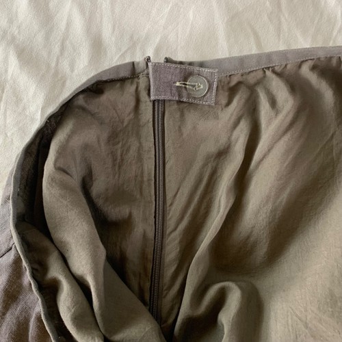 Sigrid Olsen 100% linen dark gray skirt woman 24W plus size lined subtle ruffles - Picture 12 of 12