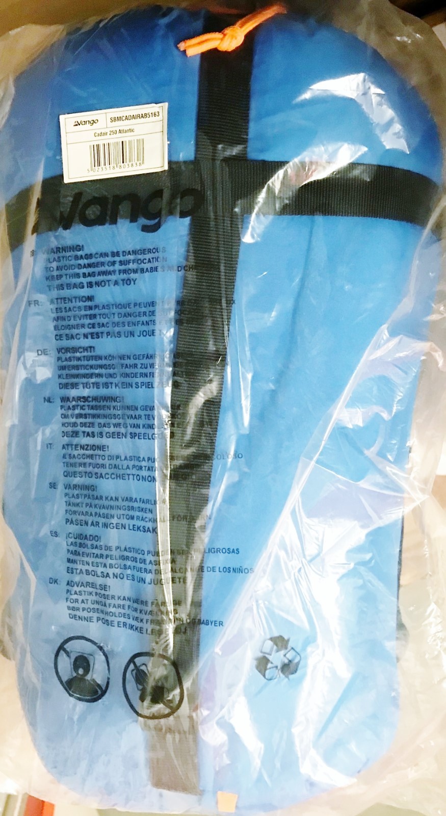 Vango Cadair Mummy Sleeping Bag, Atlantic bluee, Single Vango Cadair Mummy Sleeping Bag, Atlantic bluee, Single