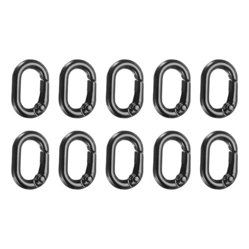 10 Stück Feder-O-Ringe 0,8 Zoll ovale Metallclips, schwarz
