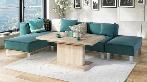 Couchtisch Tisch Aston stufenlos höhenverstellbar ausziehbar 120-200cm Esstisch - Bild 43 von 78