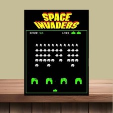 Retro Arcade space invaders Games room wall sign classic man cave shed 80s retro