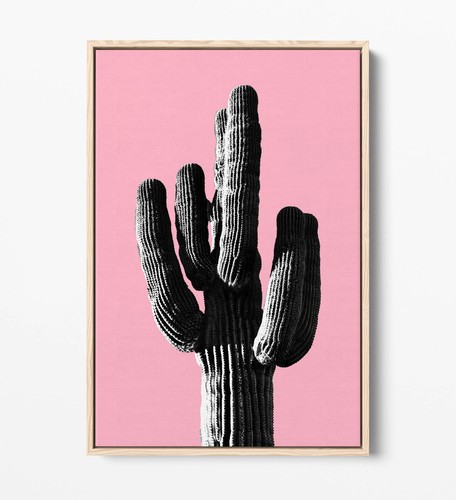 TRENDIGER S/W KAKTUS POP ART ROSA-SCHWEBEFFEKT LEINWANDBILD WANDBILDDRUCK - Bild 7 von 12