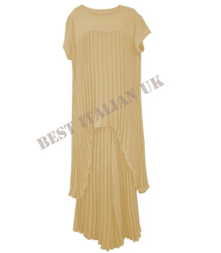 Women's Ladies Pleated High-Low Top and Wide Leg Trouser Co-Ord Set - Picture 3 of 11