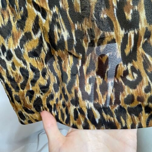 Abito vintage trasparente stampa leopardata maniche svolazzanti animali giungla anni 80 colletto midi - Foto 6 di 13