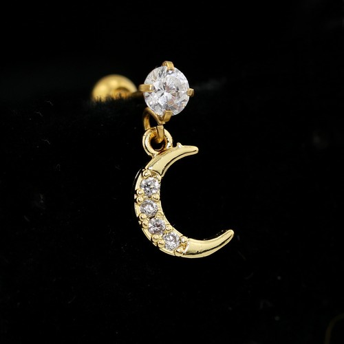 Gem Drop Ear Cartilage Climber Helix Ring Bar Stud Cuff Chain Piercing Earring - Picture 80 of 154