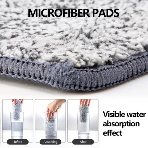 Mop Bucket Wet Dry Rinse Wash 360 Rotating Squeeze Flat Floor Cleaner with Pads - Picture 12 of 14