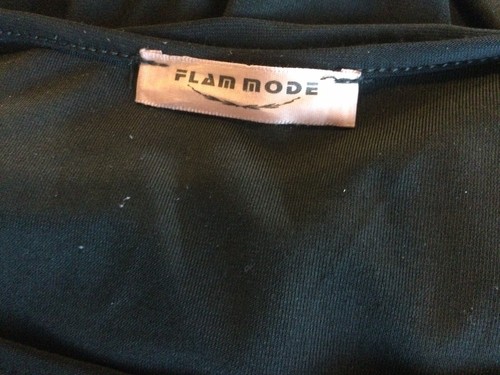 FLAM MODE Black French Designer ROBE DRESS U.K. L/XL - Picture 6 of 7