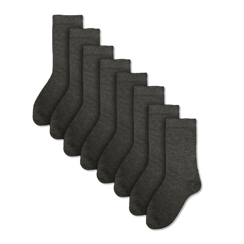 Boys Girls 8 Pairs Ankle Socks Unisex Black School Childrens Cotton Rich Socks - Picture 7 of 14