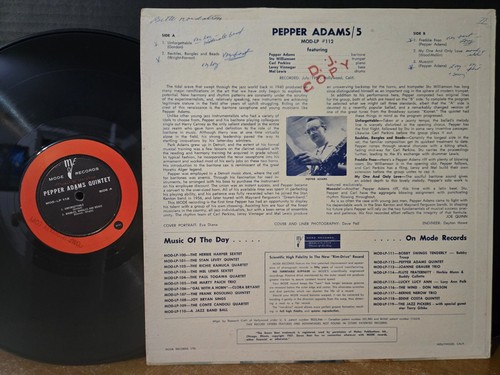 Pepper Adams Quintet 1957 Mode Records 112 Leroy Vinnegar Carl Perkins Mel Lewis - Picture 3 of 3