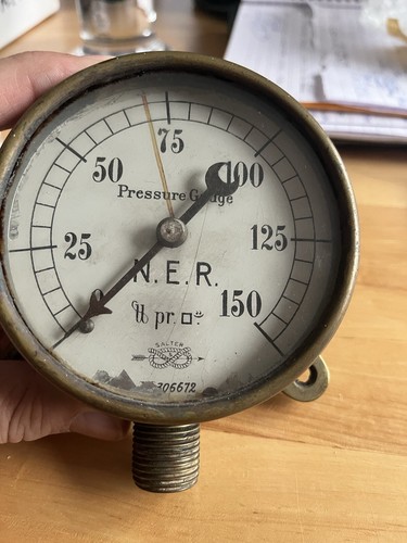 Salter North Eastern Region Steam Engine Pressure Gauge - Foto 2 di 2