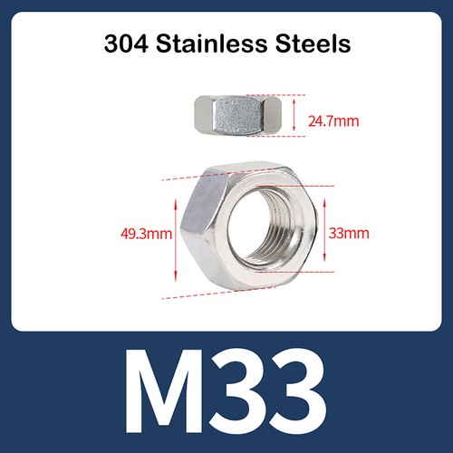 Hex Full Nuts 2A Stainless Steel M1 M1.2 M1.4 M1.6 M2 M2.5 M2.6 M3 M3.5 To M64 - Picture 29 of 37
