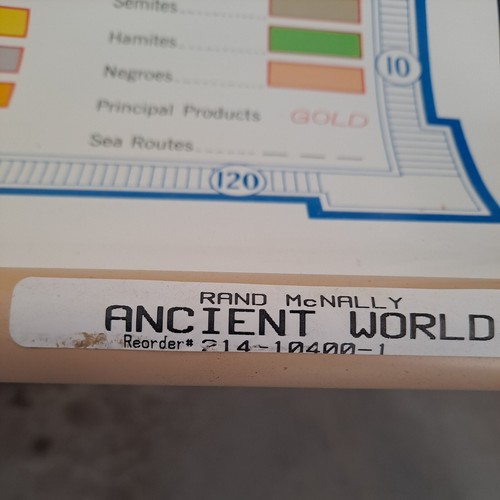 Pull Down School Map ancient world Rand McNally 44in wide approx 32 in tall - Picture 11 of 12