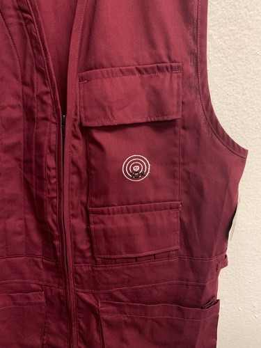 Vintage 10X Men's Hunting Outdoor Vest Size Large 42-44 Red Zip 90s USA *STAIN - Picture 3 of 14