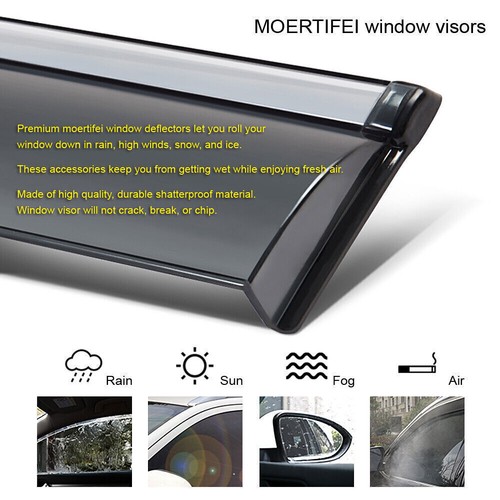 4X Side Window Deflector Visors Sun Rain Guards Vent Shade for Acura MDX 14-2020 - Picture 3 of 8