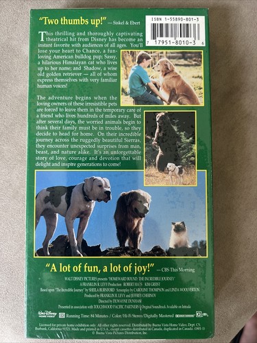 Disney's Homeward Bound Vintage 90er VHS Neu werkseitig versiegelt & verpackt - Bild 3 von 6