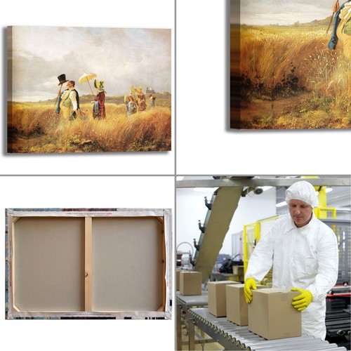 Spitzweg Sonntagsspaziergang Bild Druck Leinwand Gemälde Rahmen Wohnkultur - Bild 3 von 4