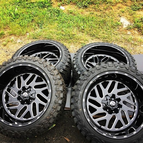 22x12 Fuel D581 Triton Black Wheels 33" MT Tires 5x150 Toyota Tundra Sequoia - Picture 2 of 7