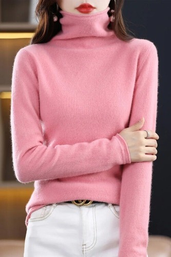 Wool Women Sweaters Long Sleeve Turtleneck Warn Female Pullover Kintted Tops - Bild 21 von 41