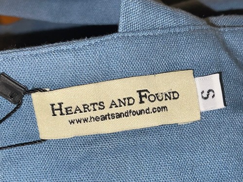 Women's NWT Hearts & Found Blue Linen Cotton Prairie Sleeveless Tank Dress XS - Picture 9 of 11
