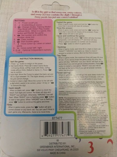 Mini Portachiavi Sudoku Piccolo Gioco Elettronico Portatile da Viaggio - Foto 4 di 8