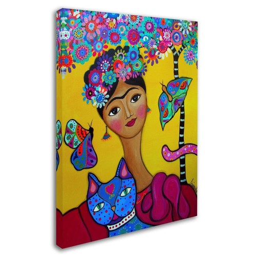 Brigit's Frida And Her Cat by Prisarts, 24x32-Inch Canvas Wall Art 32L" x 24W" - Picture 2 of 7