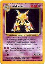 POKEMON BASE SET CARD  1/102 Alakazam Holo Rare Unlimited Edition