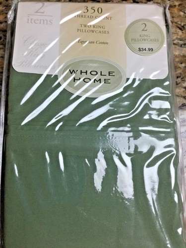 Whole Home 350 Thread Count Egyptian Cotton Pillowcases - Set of 2 - King - Picture 6 of 6