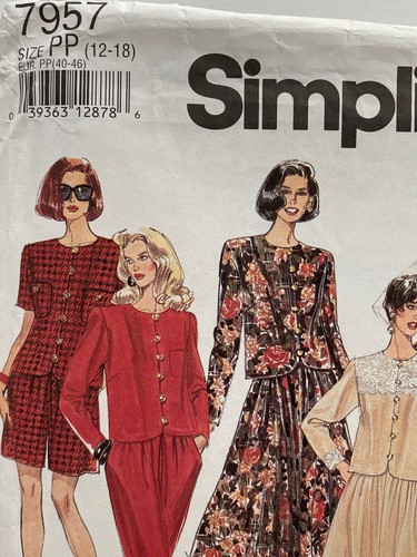 Simplicity Sewing Pattern 7957 Dress Pant Jacket Misses Size 12-18 UNCUT Easy  - Picture 3 of 6